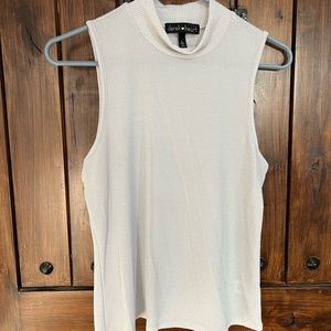 Silver high neck sleeveless top